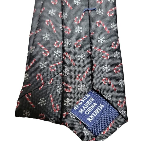 CLUB Room Holidays Tie (Snow Candy Cane) Men's.  New With Tags  $55. - Picture 4 of 5